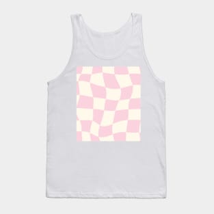 Pale Pink Swirl Checkered Pattern Y2K Danish Pastel Pattern Tank Top